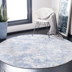 Safavieh Amelia Collection Area Rug - 12' Square, Grey & Blue, Modern Abstract Design, Ideal For High Traffic Areas In Living Ro