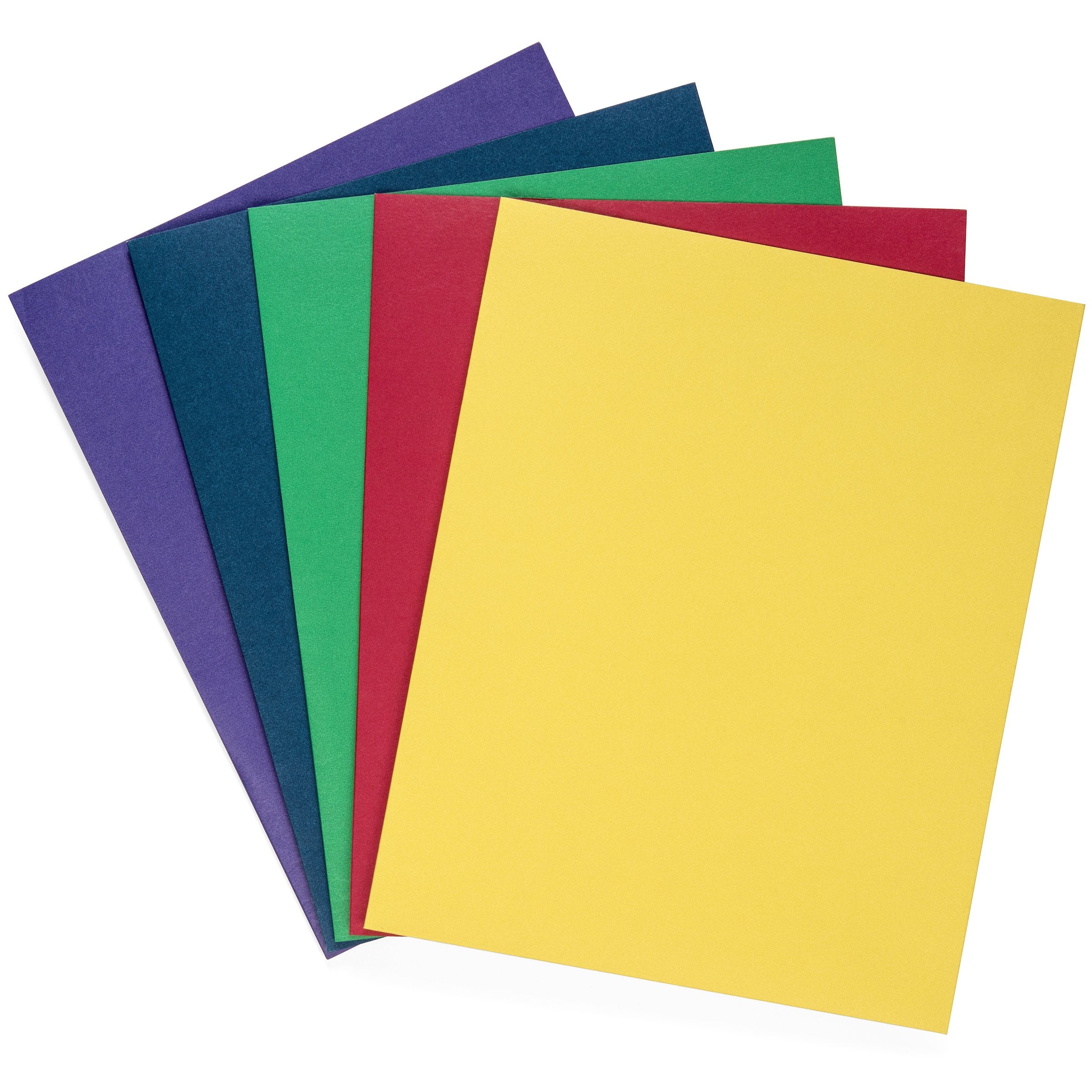 Blue Summit Supplies 25 Two Pocket Folders, Designed For Office And Classroom Use, Assorted 5 Colors, 25 Pack Colored 2 Pocket F
