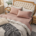 PURE ERA Jersey Knit 3pcs Bed Sheet Set 100% T-Shirt Cotton Super Soft Comfy Breathable Fits Mattress Up to 20 Extra Deep Pocket