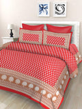 Monique Brand Present Bedsheet For Double Bed | Jaipuri Rajasthani Cotton Bed Sheet | 1 King Size Bedsheet With 2 Pillow Cover |