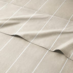 Twinxl Size 3 Piece Bedding Sheet Set - Breathable & Cooling Sheets - Hotel Luxury Bed Sheets For Kids, Teens, Women & Men - Deep Pockets, Easy-Fit - Soft & Wrinkle Free - Beige Stripes 4 Oeko-Tex Set