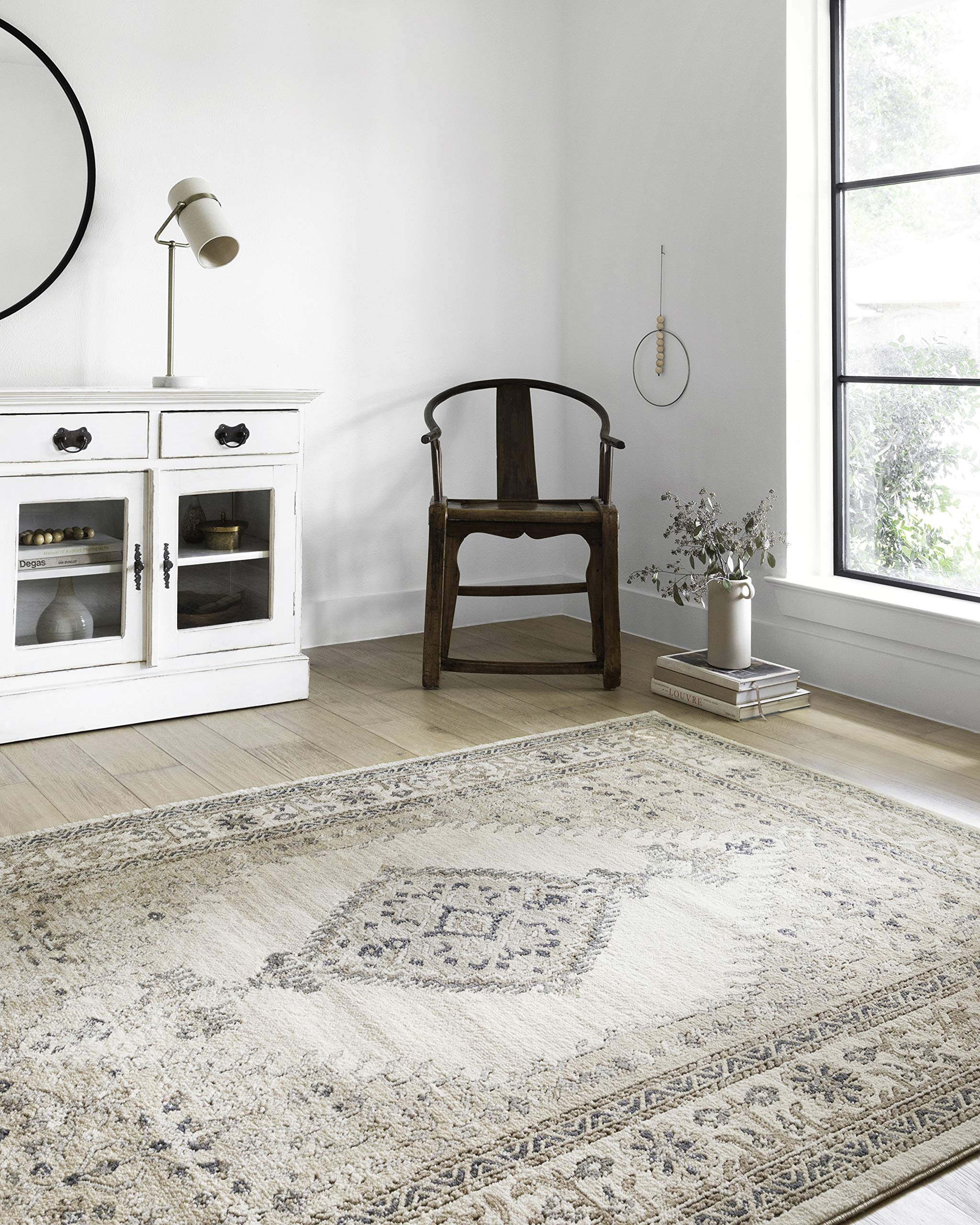 Loloi Teagan Collection 11-6 x 15 Area Rug in Oatmeal/Ivory - Large Area Rug, Soft Neutral Rug, High-Traffic Area Rug for Livi