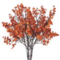 Mandys 6pcs Burnt Orange Artificial Flowers Silk Fall Flowers Babys Breath Gypsophila 18.7 for Home Kitchen Decor