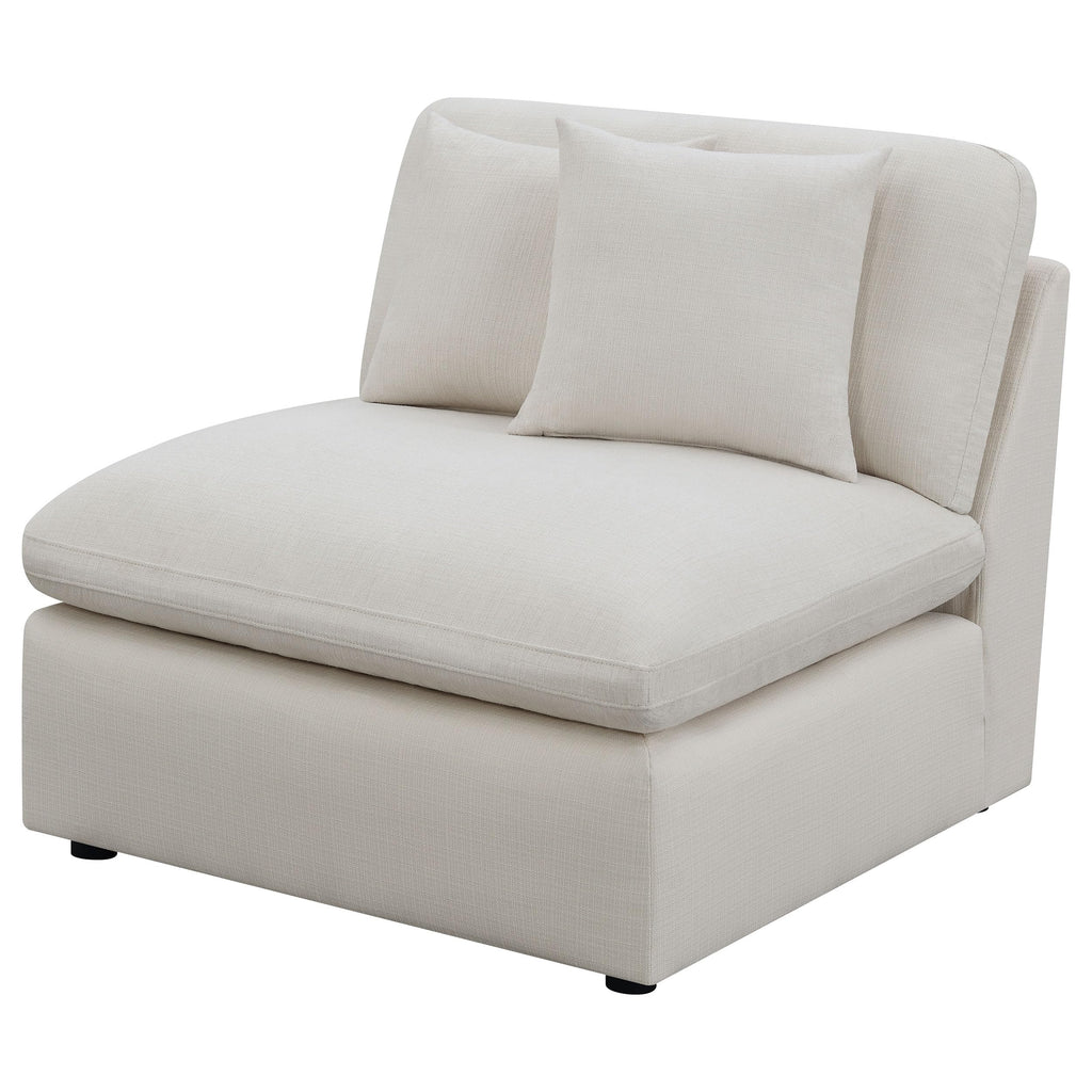 Coaster Hobson Cushion Back Armless Chair Ivory