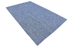 Unique Loom Collection Casual Transitional Solid Heathered Indoor/Outdoor Flatweave Area Rug (5' 3' X 8' Rectangle, Blue/Navy Blue)