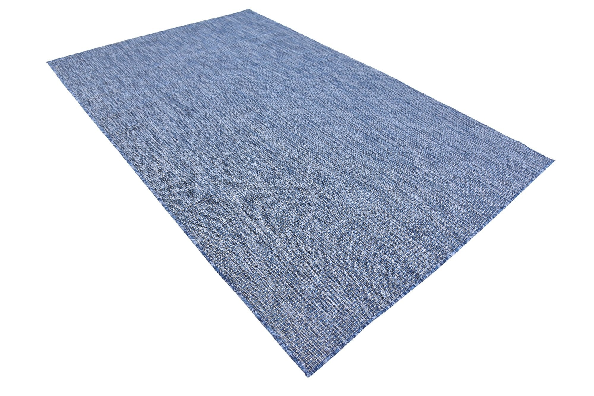 Unique Loom Collection Casual Transitional Solid Heathered Indoor/Outdoor Flatweave Area Rug (5' 3' X 8' Rectangle, Blue/Navy Blue)