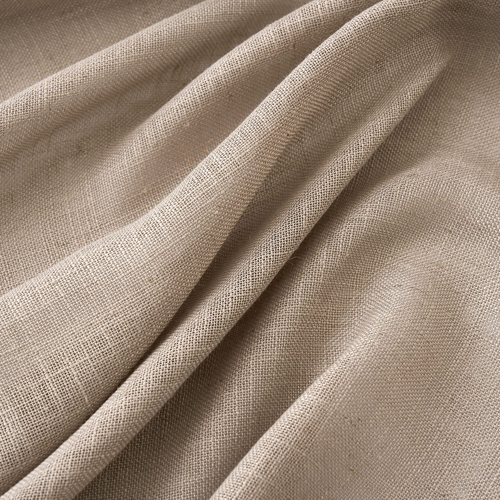 MIULEE 108 Taupe Linen Curtains, Semi Sheer, 52W x 108L, Rod Pocket, Thick Textured Drapes for Bedroom & Living Room, 2 Panels