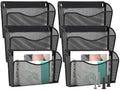 Easepres Mesh 6 Pack Wall Mounted File Holder Metal Hanging Vertical Wall File Pocket Organizer For Office And Home, Black