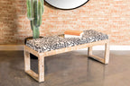 Coaster Home Furnishings Sled Leg Upholstered Accent Black and White Bench (914138)
