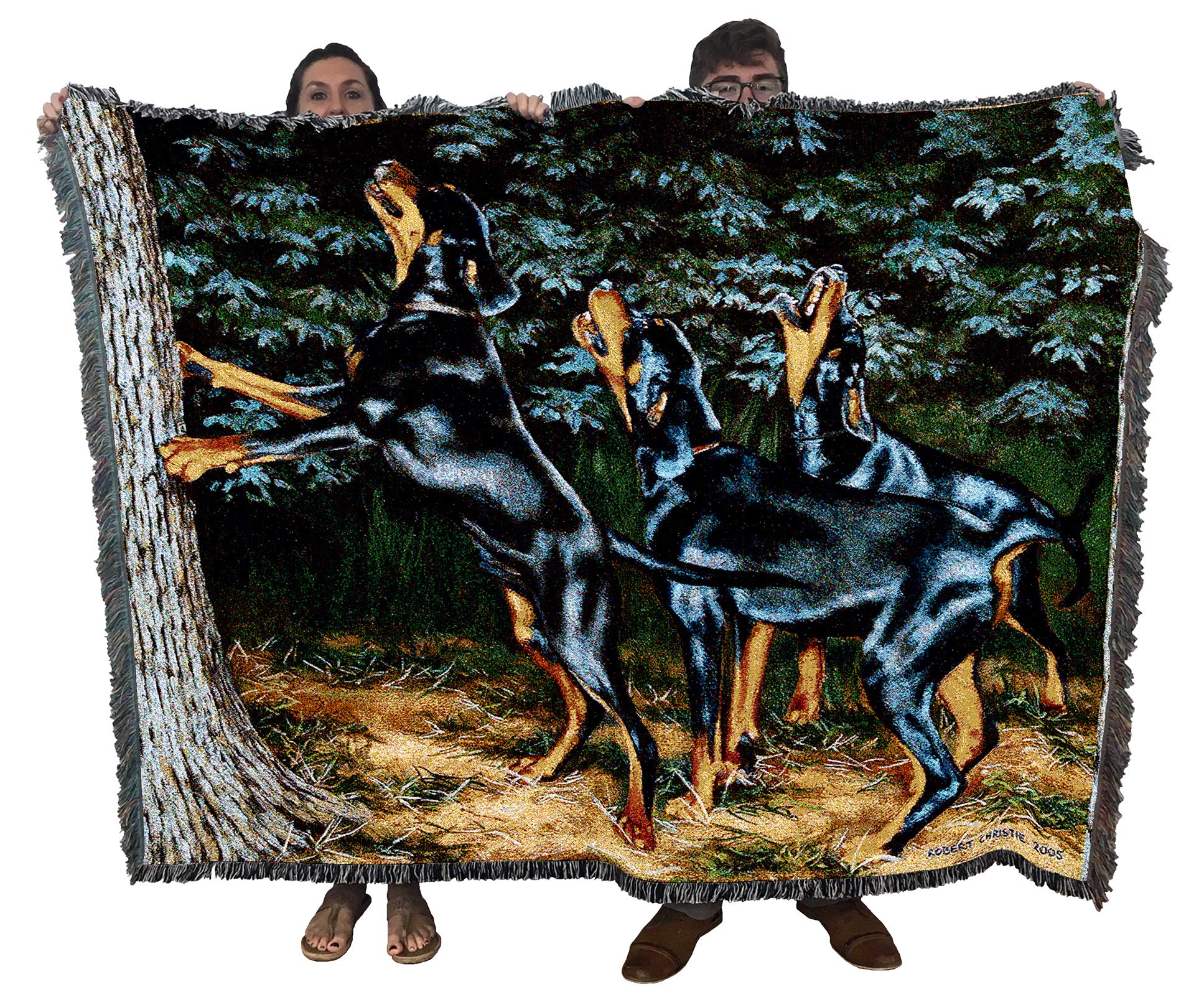 Pure Country Weavers Night Song Doberman Blanket By Bob Christie - Gift For Dog Lovers - Tapestry Throw Woven From Cotton - Made