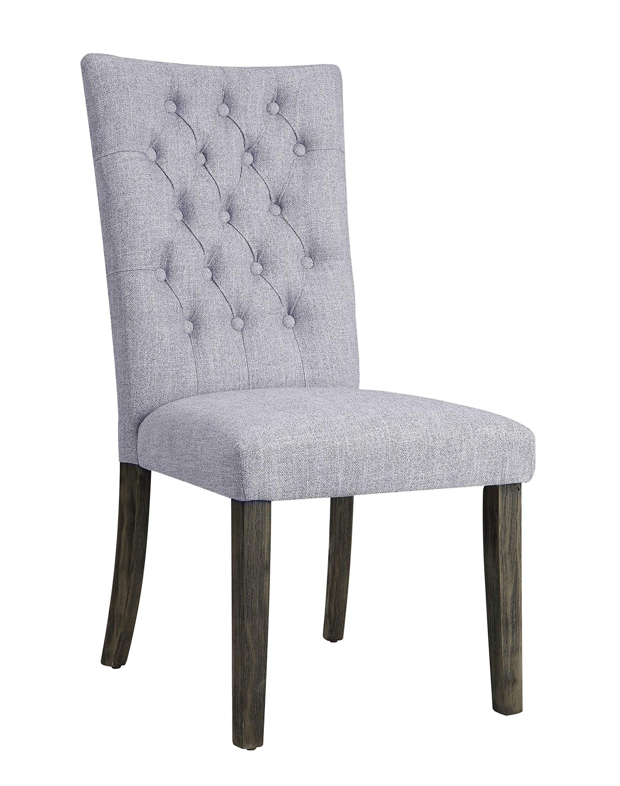 HomeRoots Wood, Fabric, Foam 21&quot; X 25&quot; X 45&quot; 2pc Gray Fabric and Gray Oak Side Chair