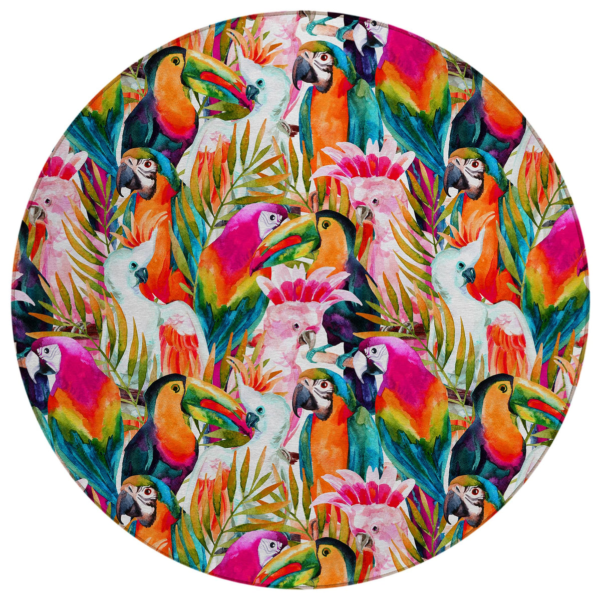 Dalyn Rugs Tropics Tc5 Multi 8' X 8' Indoor Outdoor Round Rug, Easy Clean, Machine Washable, Non Shedding, Bedroom, Living Room, Dining Room, Kitchen, Patio Rug