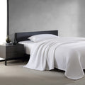 Vera Wang - Queen Blanket, Luxury Cotton Bedding, Soft Home Decor With Waffle Weave Knit (Waffleweave White, Queen)