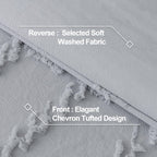 Andency Silver Grey California King Size Comforter, Cal King Boho Grey Soft Warm Bedding Comforter Sets, 3 Pieces Cali King Chevron Tufted Aesthetic Microfiber Comforter Set
