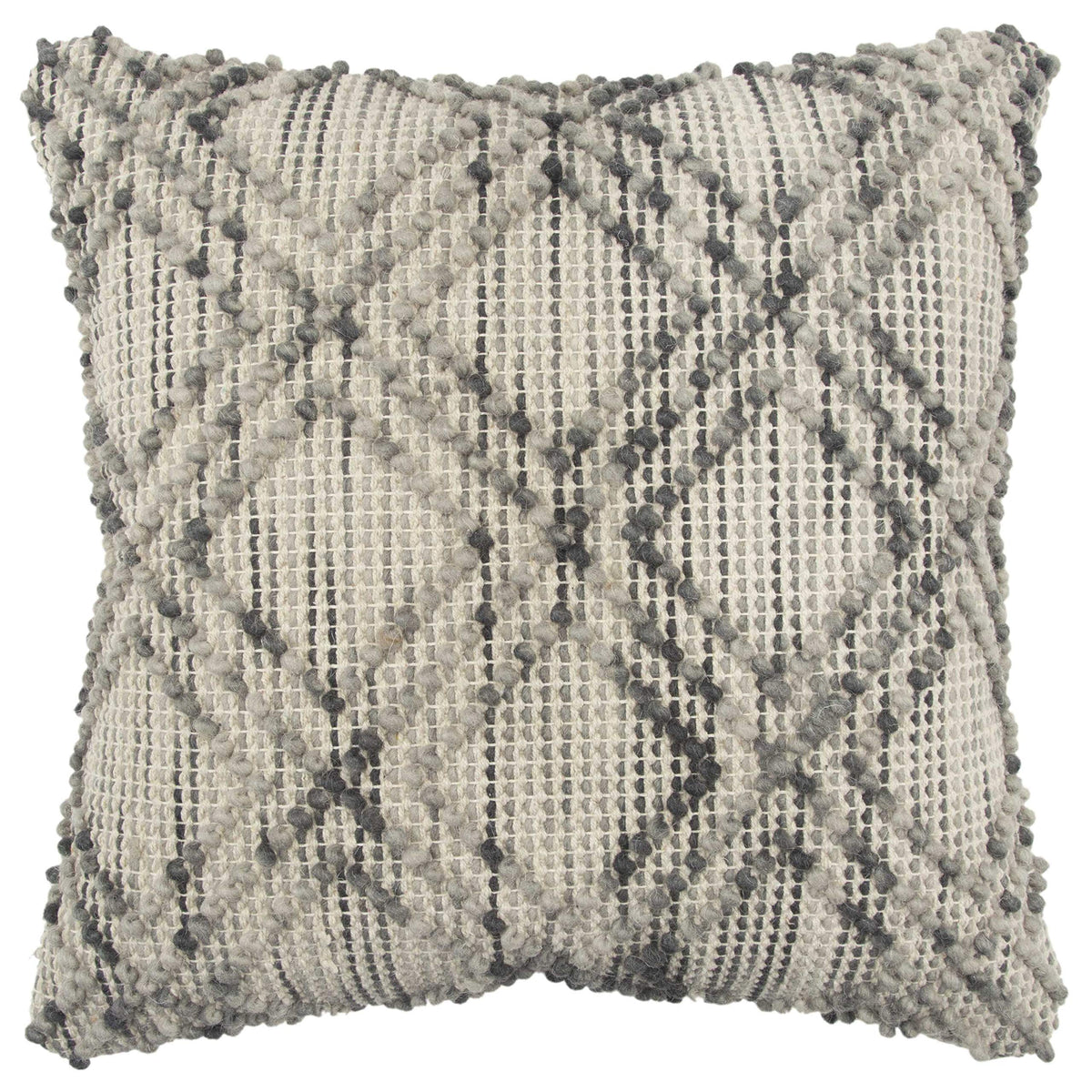 Rizzy Home T13846 Decorative Pillow, 20&quot; x 20&quot;, Gray/Beige