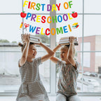 First Day Of Preschool Banner Decorations, Back To School Preschool Party Supplies, Welcome Back To Preschool Banner, Back To Sc
