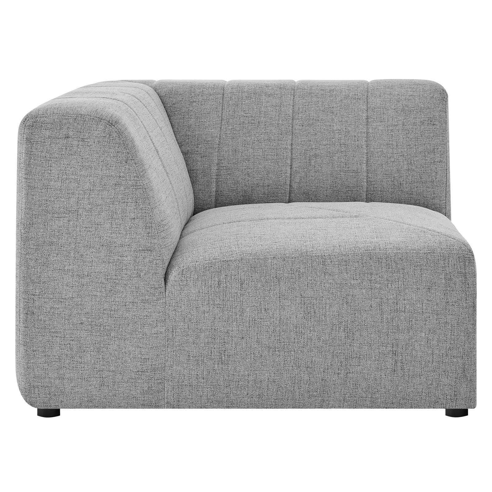 Modway Bartlett Channel Tufted Upholstered Sectional, Corner Chair, Light Gray