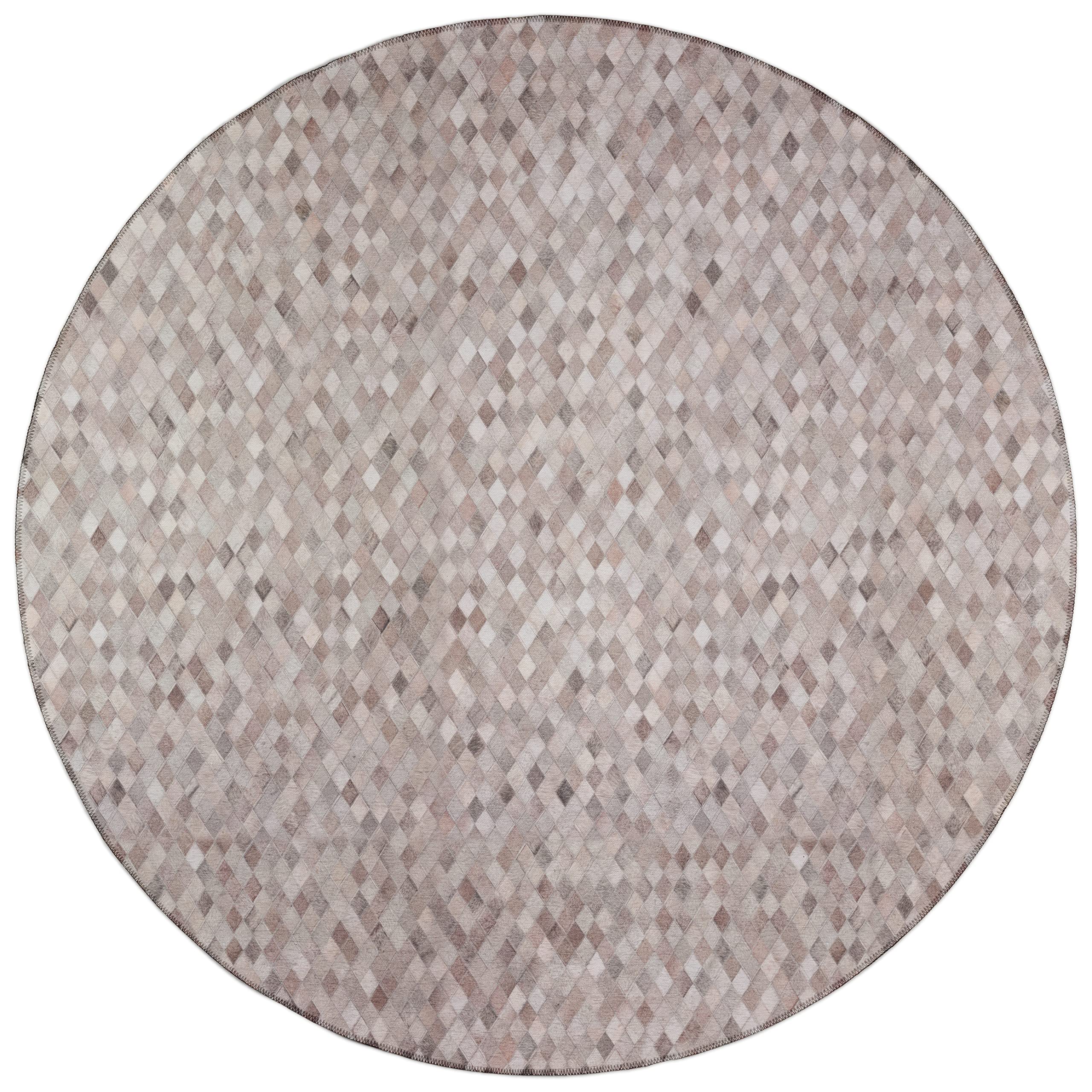 Addison Rugs Laredo Alr36 Gray 8' X 8' Indoor Outdoor Round Rug, Easy Clean, Machine Washable, Non Shedding, Bedroom, Entry, Living Room, Dining Room, Kitchen, Patio Rug
