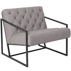 Flash Furniture Hercules Madison Series Retro Light Gray Leathersoft Tufted Lounge Chair