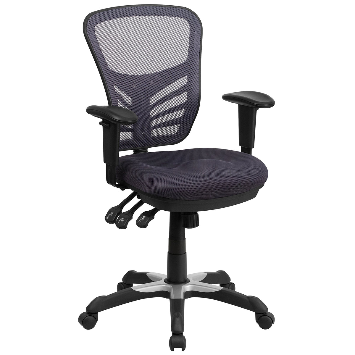 Flash Furniture Nicholas Mid-Back Swivel Office and Gaming Chair, Ergonomic Mesh Office Chair with Adjustable Lumbar Support and Height, Dark Gray