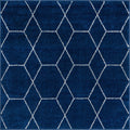 Unique Loom Trellis Frieze Collection Area Rug - Geometric (4 Square, Navy Blue/ Ivory)