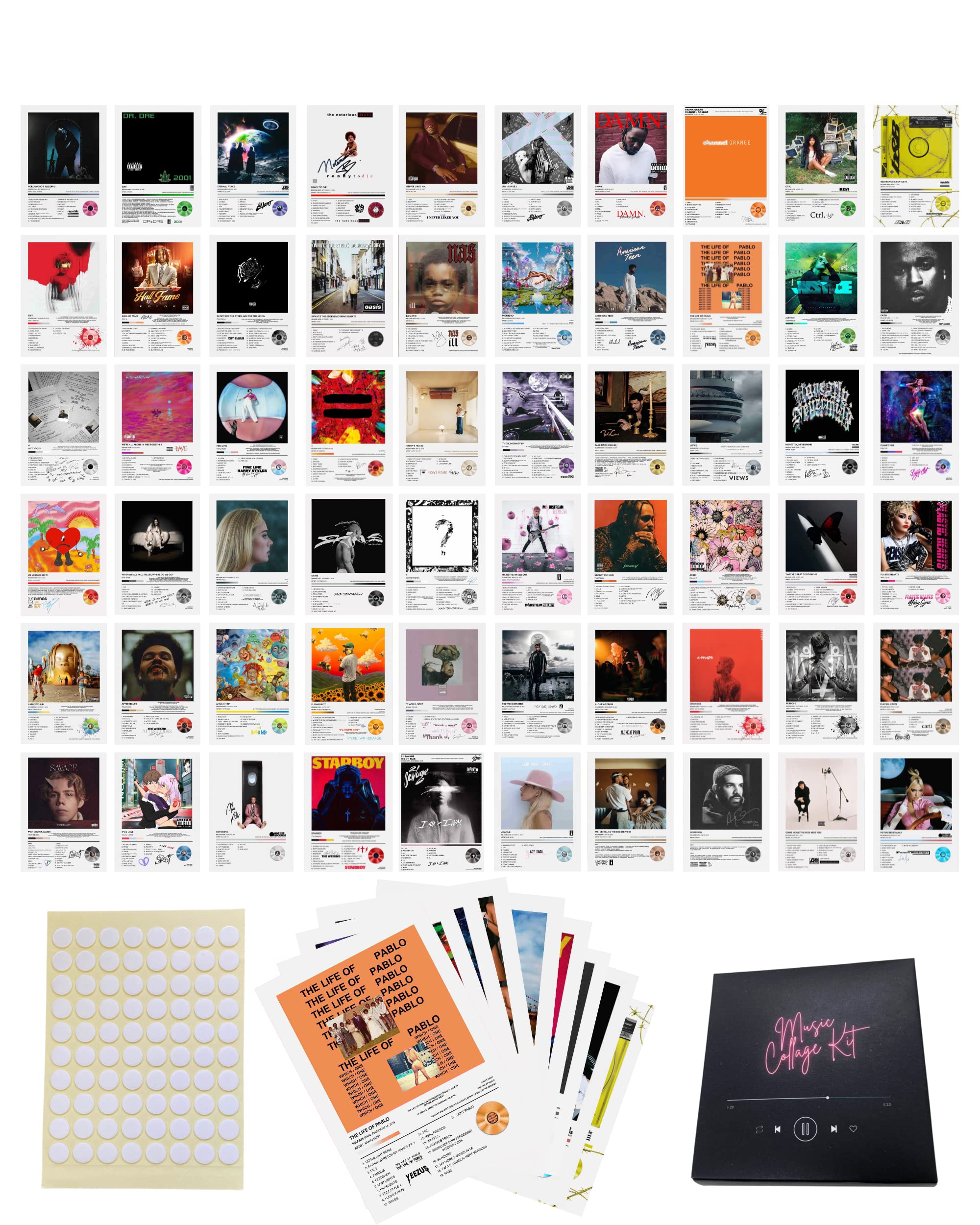 Unique America 100 Pcs | Album Cover Posters, For Bedroom, Room Decor, For Rapper Posters, Music Artist Posters, 4X6 Inch 80 Pcs