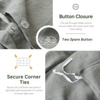 Simple&Opulence 100% Linen Duvet Cover Set, 3 Pcs Pure Natural French Flax Ultimate Grey Duvet Cover King Size, Breathable Soft