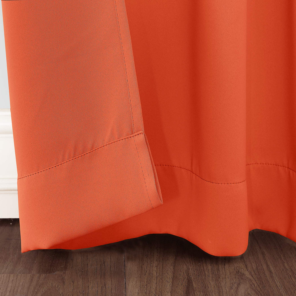 Sun Zero Riley Kids Bedroom Blackout Grommet Curtain Panel, 40' X 84', Tangerine Orange