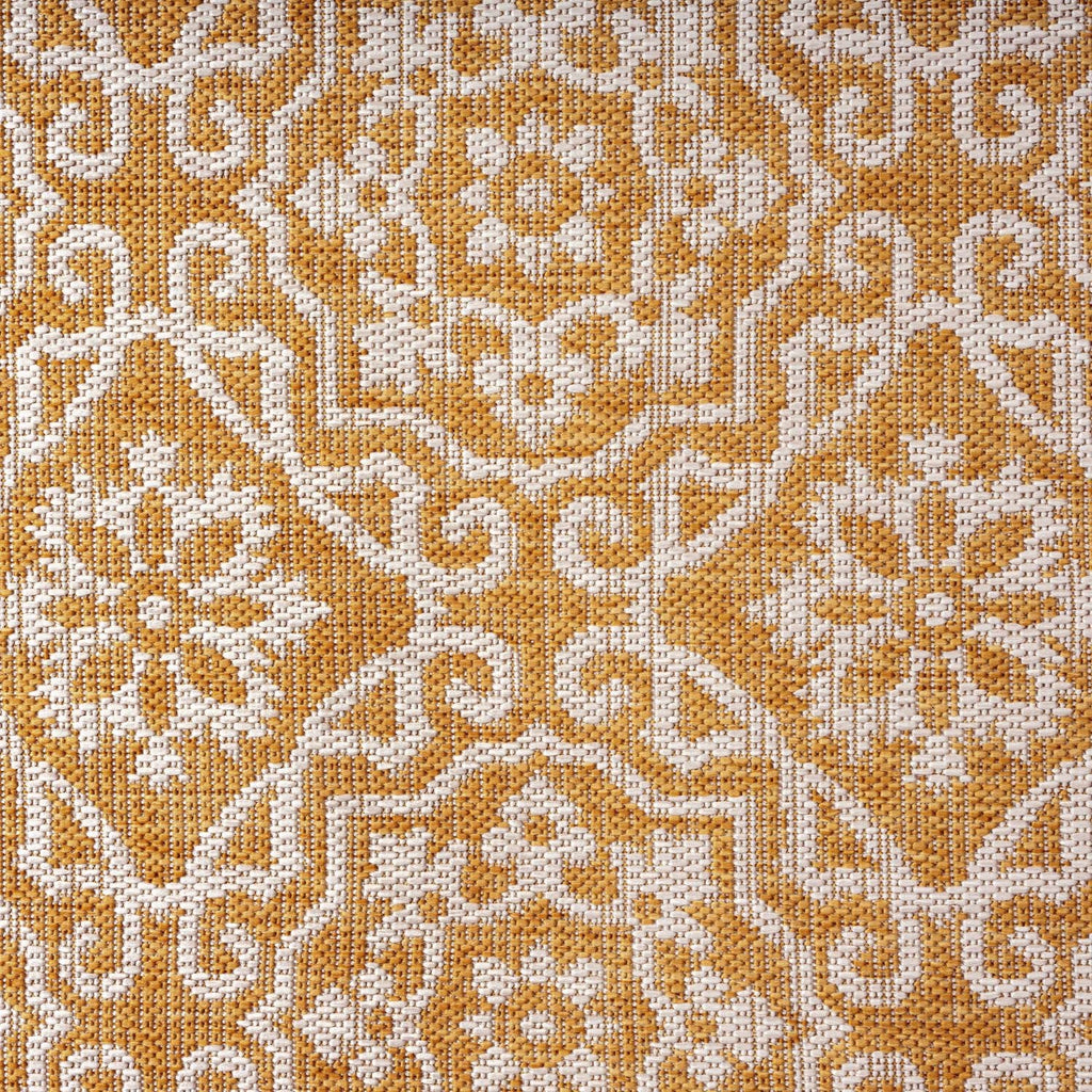 Nicole Miller New York Patio Country Danica Transitional Geometric Indoor/Outdoor Area Rug, Yellow/White, 6'6'X9'2'