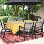 Saraflora Outdoor And Indoor Tablecloth -60X84 Inch Yellow, Wrinkle Free Washable Waterproof Table Cloth With Umbrella Hole And Zipper Rectangle Table Cover For Spring/Summer/Patio/Picnic/Bbqs/Party