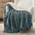 Bedsure Sherpa Throw Blanket For Couch - Super Soft Cozy Blanket For Bed, Fleece Thick Warm Blanket For Winter, Plush Dark Green