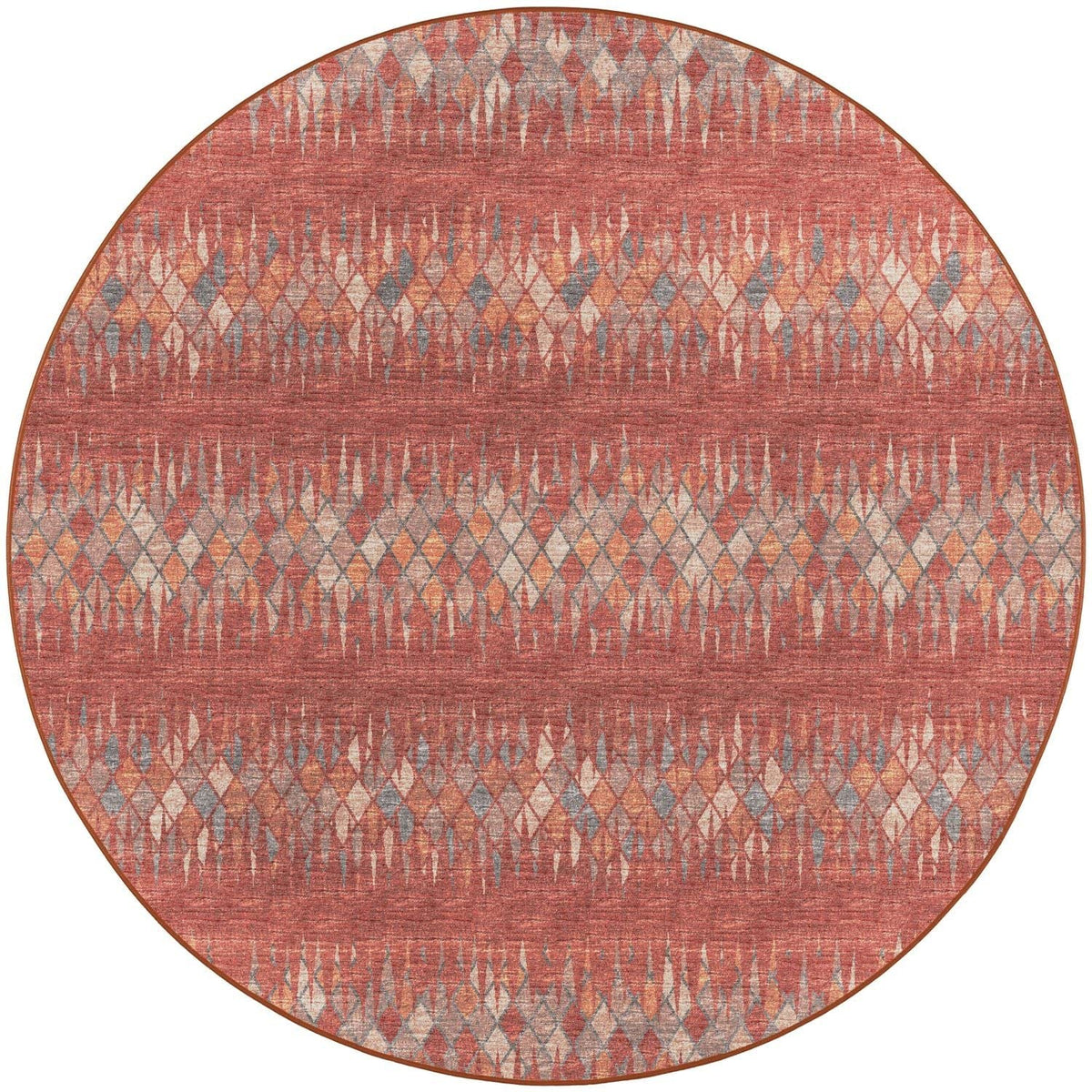 Winslow Wl5 Orange Transitional Rug Round 6' X 6'