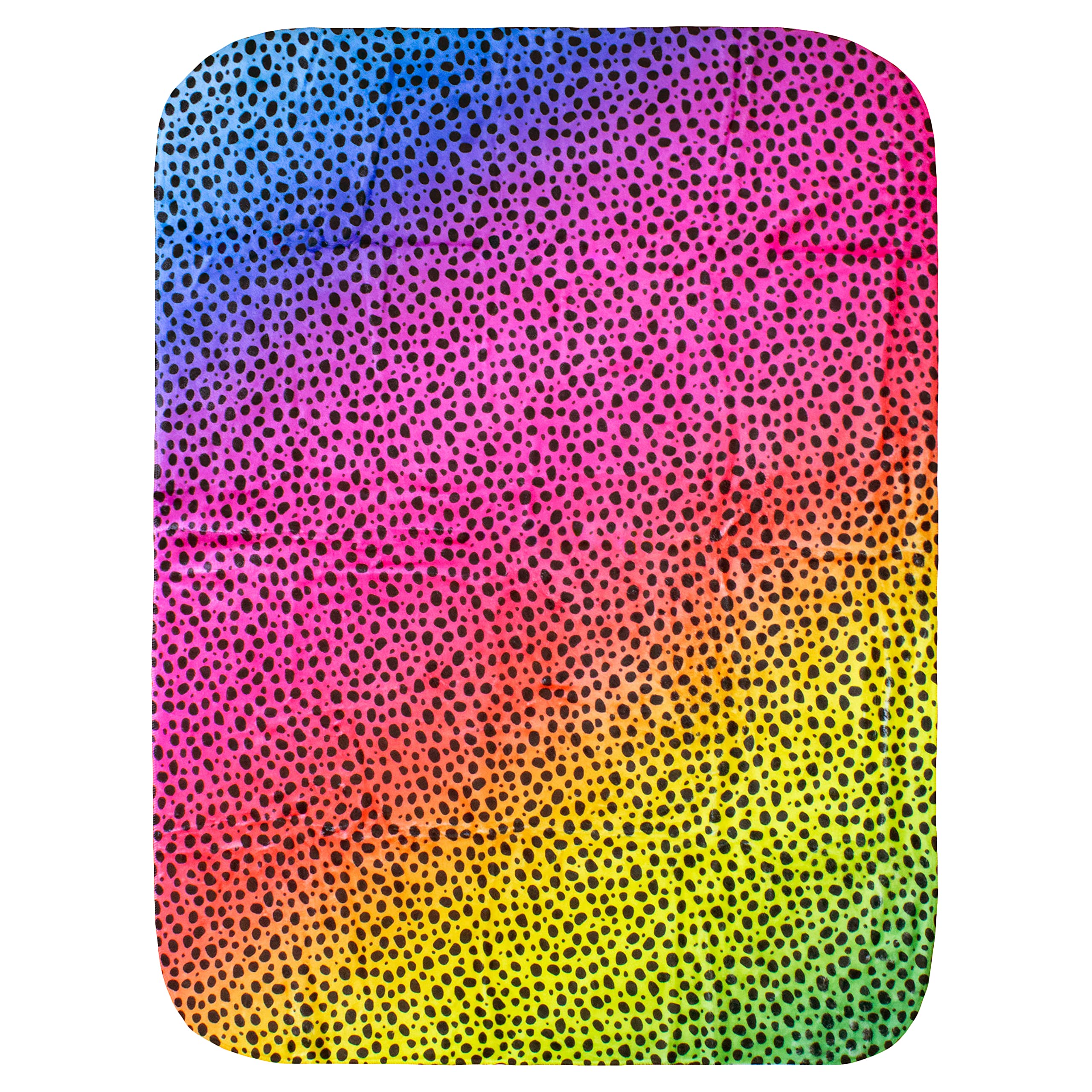College Covers Everything Comfy Cheetah Print Decorative Baby Throw Blanket, 30X40 Inch, Rainbow Gradient