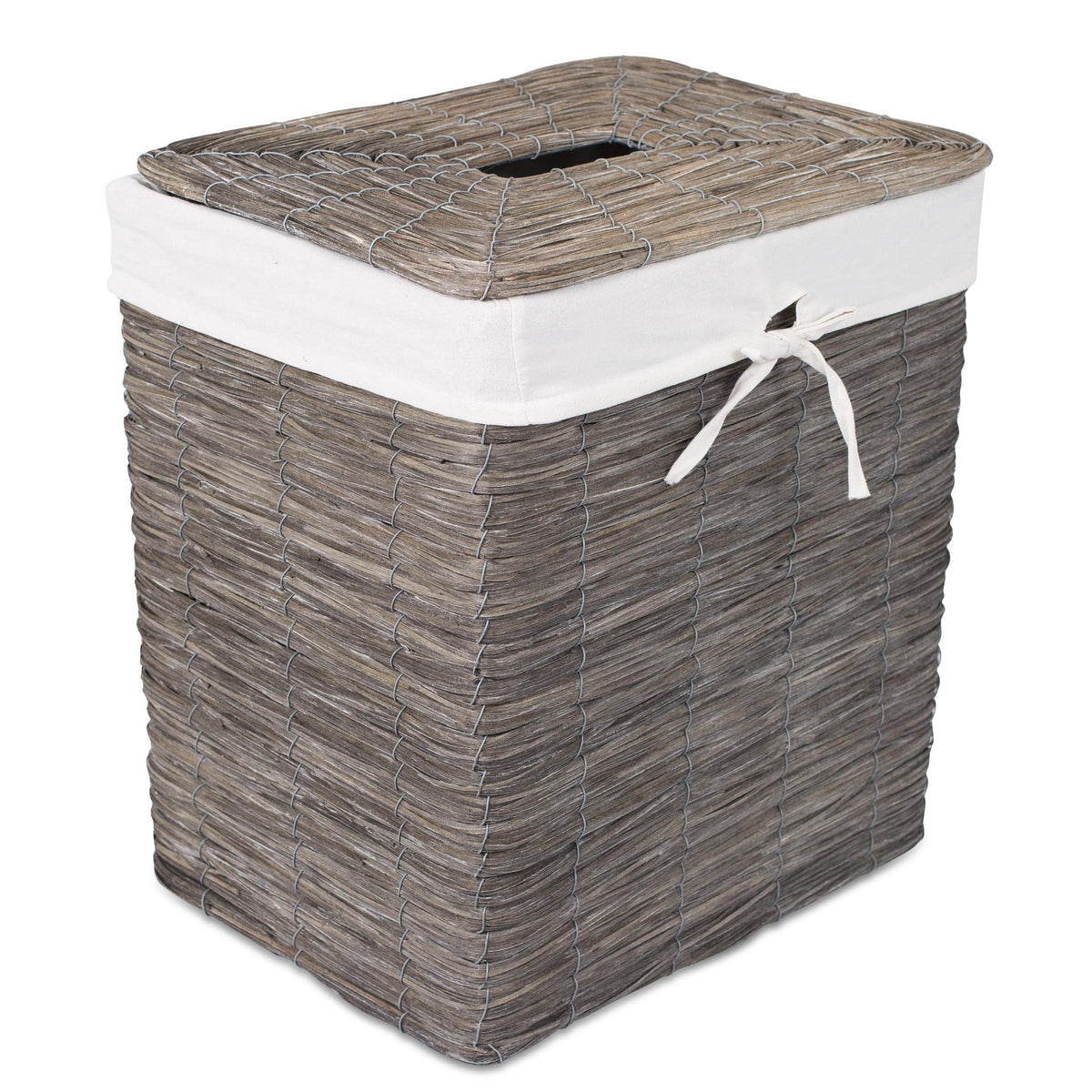 BirdRock Home Rustic Woven Wood Peel Laundry Hamper with Lid | Thin Weave Laundry Basket | Removable Liner | Dirty Clothes Stora