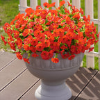 Ivydale Artificial Fake Plants Flowers For Outdoor Outside Summer Fall Decoration, 12 Bundles Faux Silk Realistic Uv Resistant R
