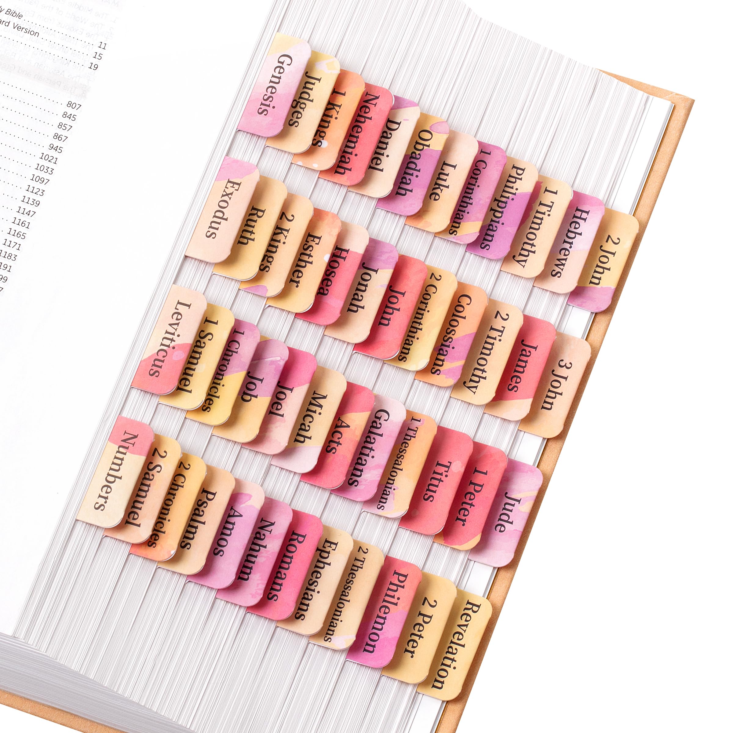 Mr. Pen- Bible Tabs, 75 Tabs, Spring Pink, Laminated Bible Tabs For Women And Men, Bible Tabs For Study Bible, Bible Index Tabs,