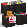 Reli. 13x13x13 Storage Cube Bins (4 Pack) | Large Cube Organizer Bins