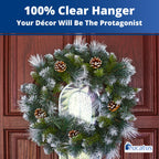 Non Scratch 100% Clear 12In Wreath Hanger 3Pk. Slim Christmas Wreaths Holders For Hanging Fall Halloween Decorations Over Front
