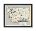 Poster Master Retro Montana Map Art - 8x10 Unframed Poster - Wall Decoration for Classroom, Office, Dorm - Gift for Teacher, Stu