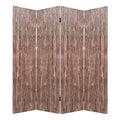 HomeRoots 84 x 2 x 84 Brown 4 Panel Wood Woodland - Screen Room Divider