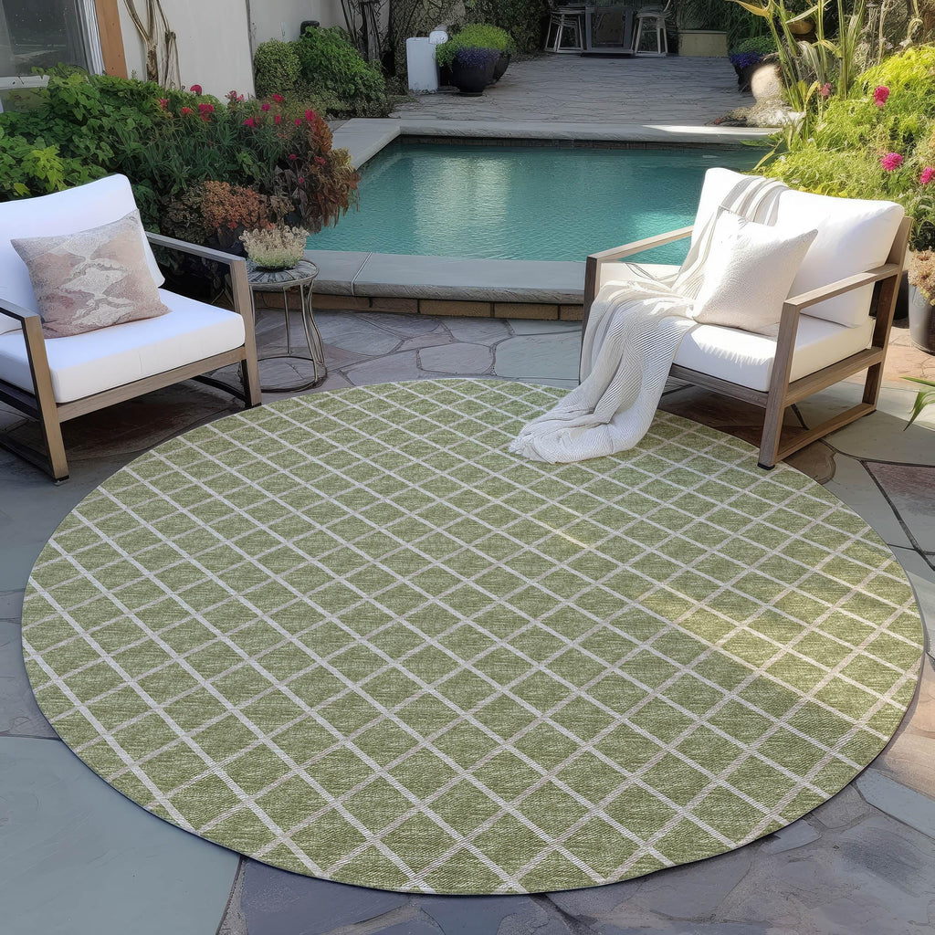 Dalyn Rugs York Yo1 Aloe 10' X 10' Indoor Outdoor Round Rug, Easy Clean, Machine Washable, Non Shedding, Bedroom, Living Room, D