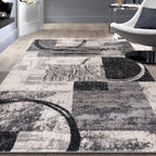 Rugshop Contemporary Abstract Circle Design Soft Area Rug 3'3'' x 5' Cream