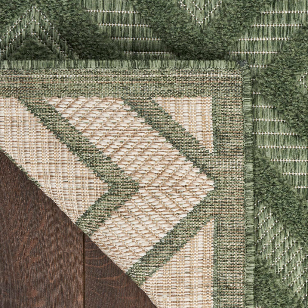 Nourison Versatile Indoor/Outdoor Green 6' X 9' Area Rug, Easy Cleaning, Non Shedding, Bed Room, Living Room, Dining Room, Backyard, Deck, Patio (6X9)