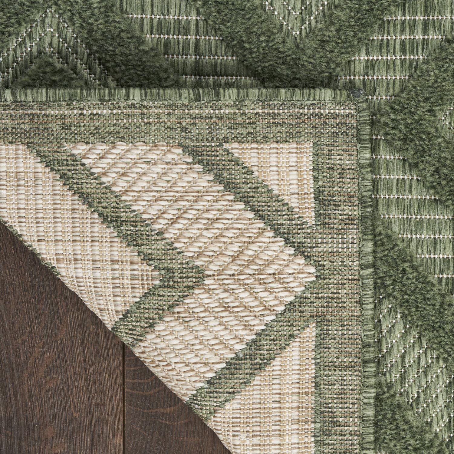 Nourison Versatile Indoor/Outdoor Green 6' X 9' Area Rug, Easy Cleaning, Non Shedding, Bed Room, Living Room, Dining Room, Backyard, Deck, Patio (6X9)
