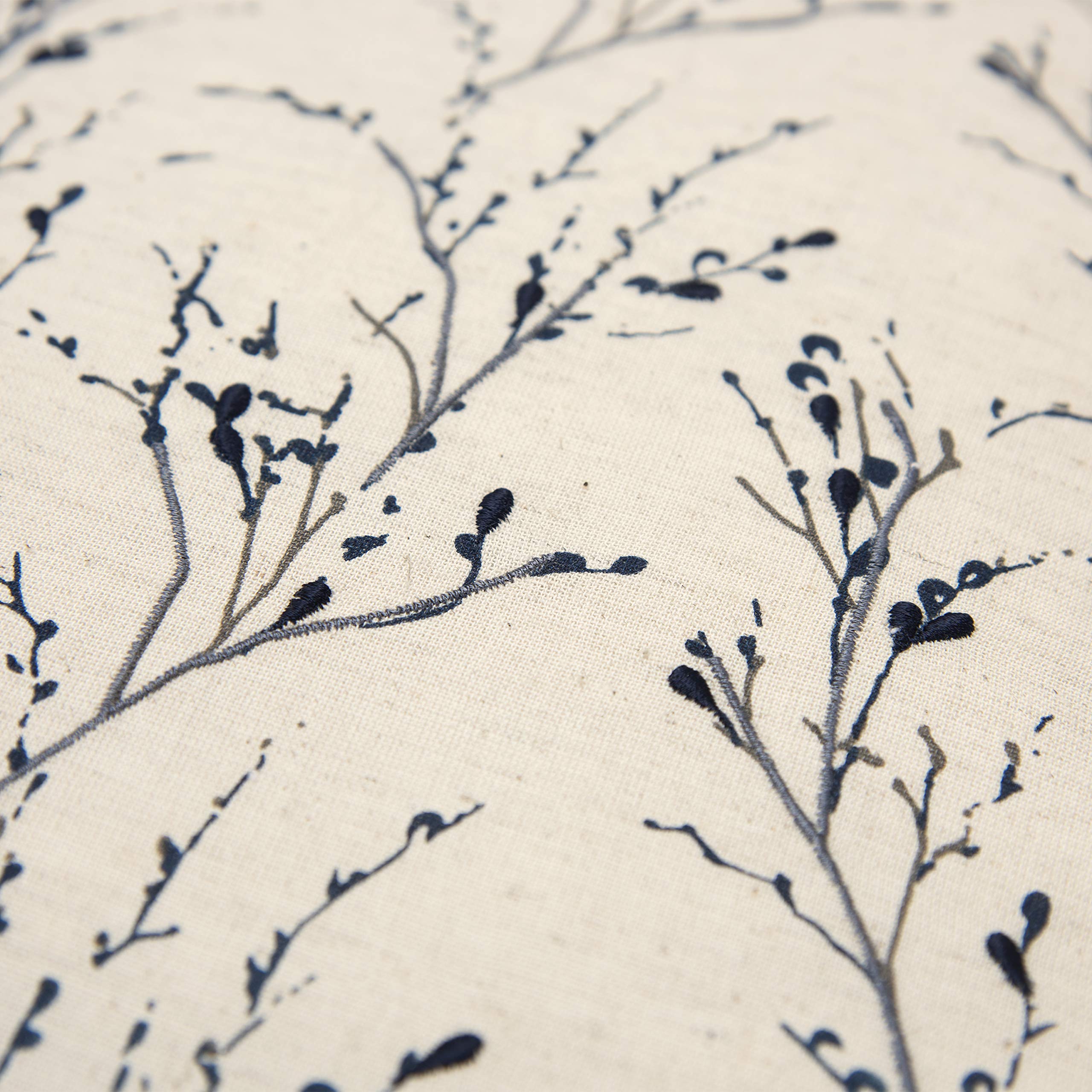 Rizzy Home Floral 20&quot; x 20&quot; Down Filled Pillow with Blue Cotton Cover