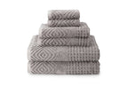 Texere 100% Organic Cotton Diamond Jacquard 700 GSM Luxury Bath Towel Sets - 2 Ultra Soft, Large Bath Towels, 2 Hand Towels, 2 W