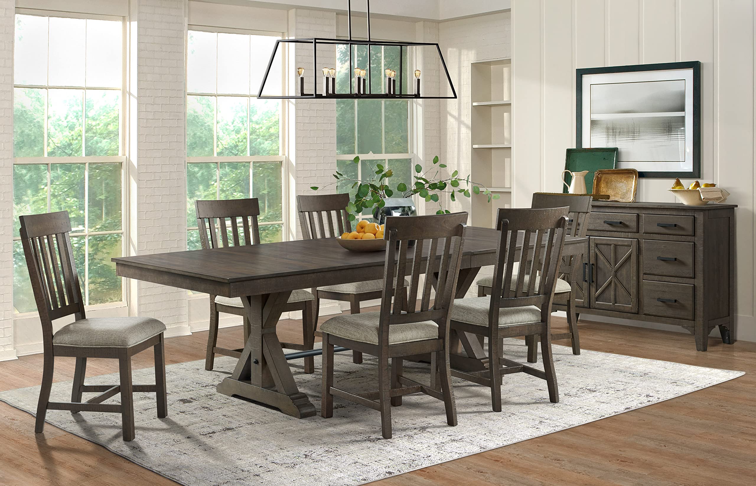 Intercon Sullivan 57" Wide Server with 4 Drawers and 2 Doors, Brushed Charcoal Sideboards