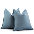 Zwjd Dusty Blue Pillow Covers 18X18 Set Of 2 Chenille Pillow Covers With Elegant Design Soft And Luxurious Decorative Throw Pill