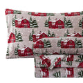 Elegant Comfort Luxuriously Soft 4-Piece Holiday Velvet Plush Flannel Sheet Set - Premium Quality - Cozy Warm, Christmas Fuzzy V