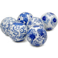 Oriental Furniture 3 Blue & White Decorative Porcelain Ball Set(B)